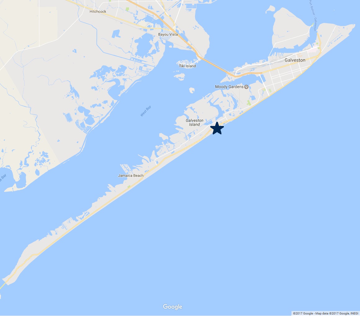 Map of Galveston Island Neighborhood - Sunny Beach